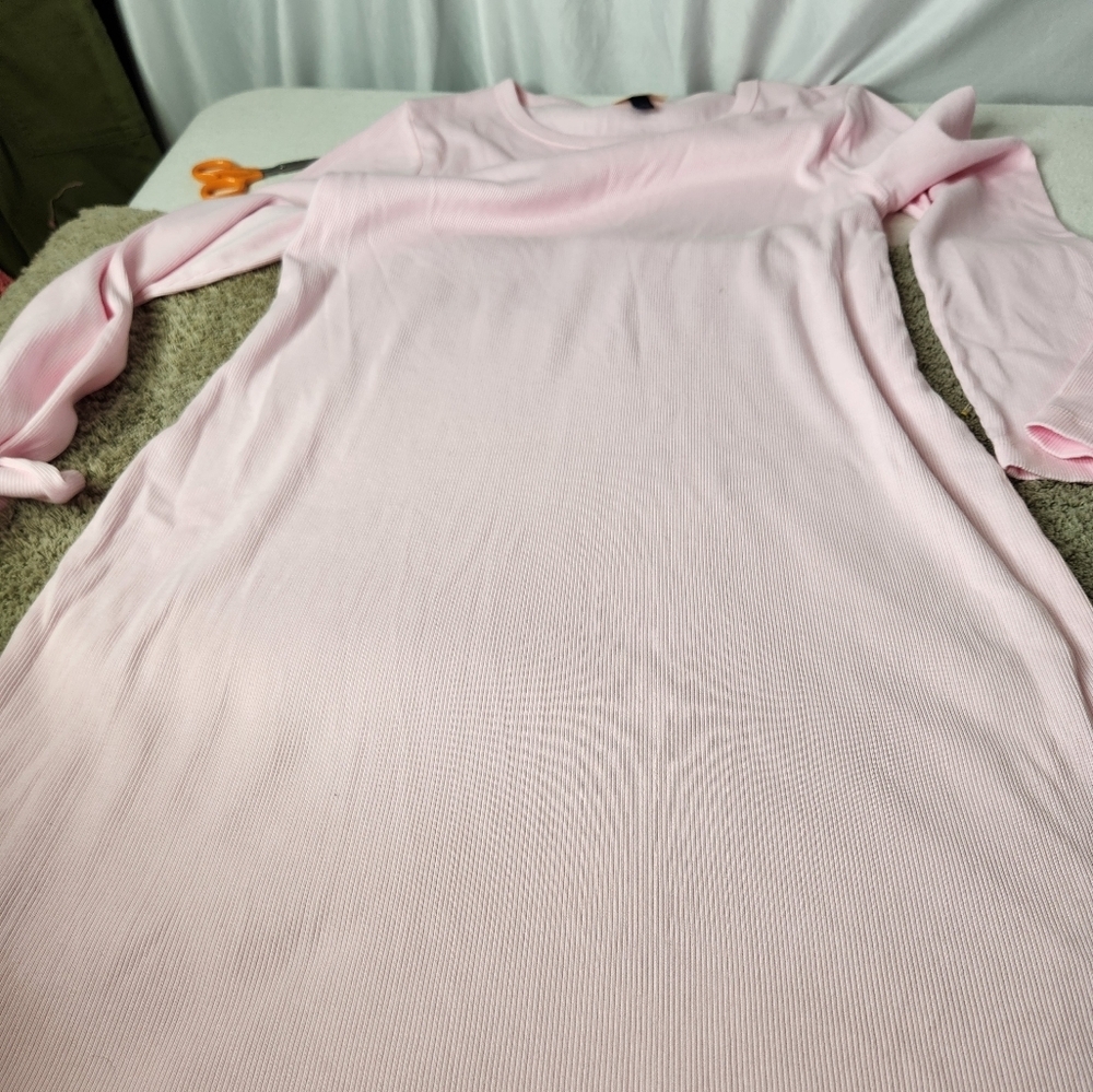 Universal Thread Light Pink Ribbed Long Sleeve Dress XXL - Picture 8 of 13